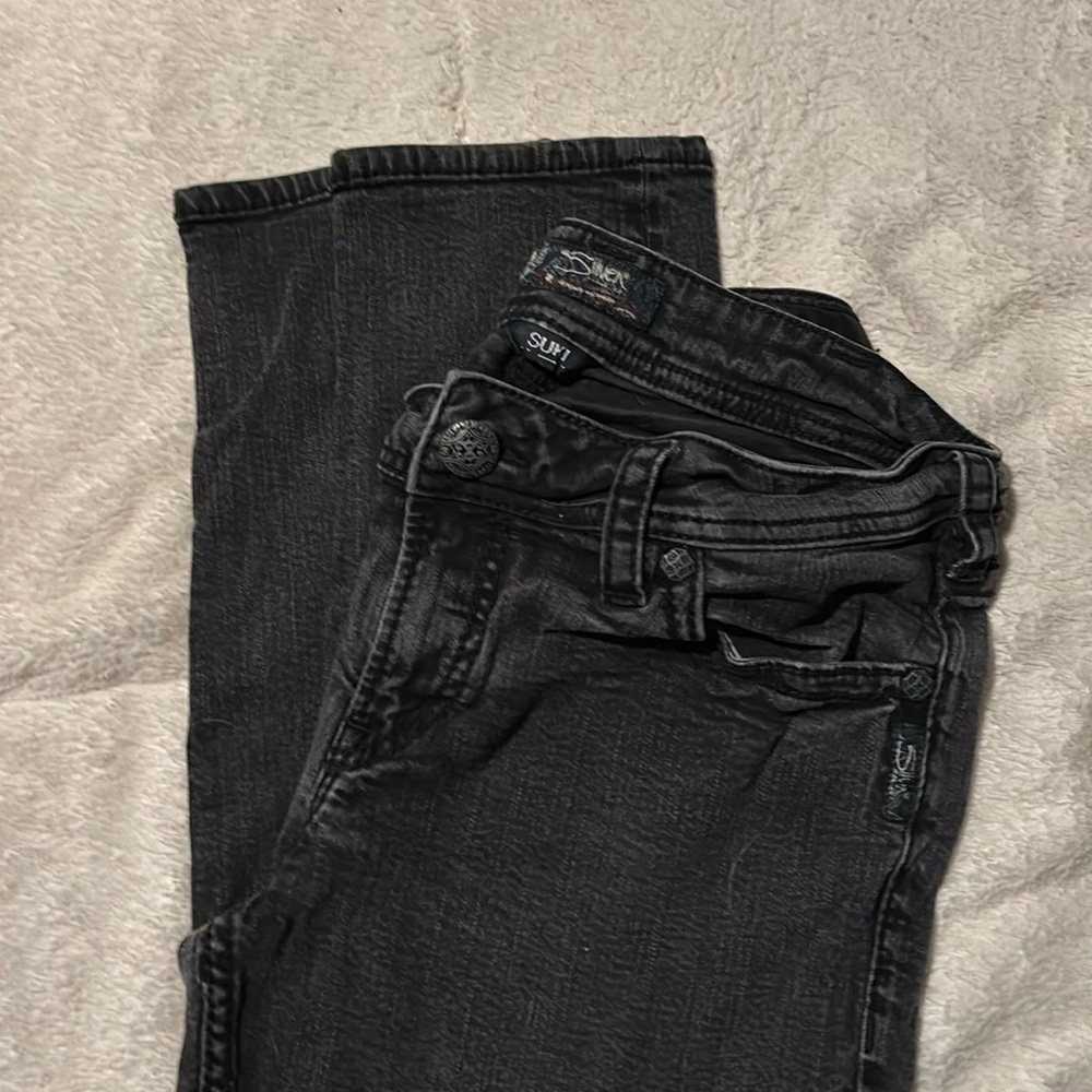 Silver Suki Mid-Rise Skinny Jeans Black/Grey